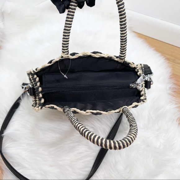 🍒MMS Design Studio White&black Straw Purse - Picture 3 of 9